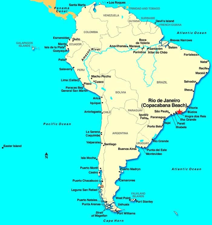 Rio de Janeiro harita Güney Amerika