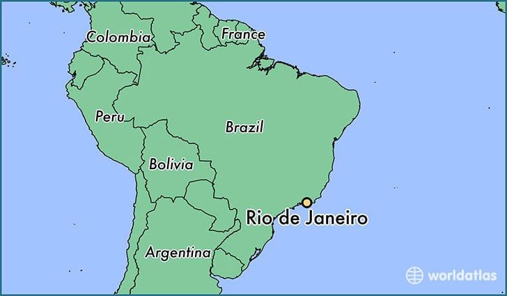 harita Rio de Janeiro gösteriliyor