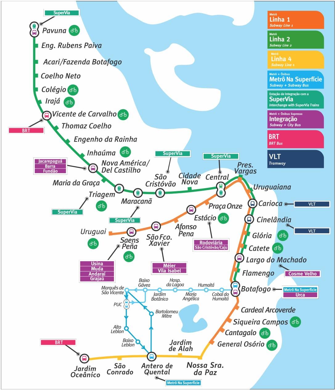 metro Rio de Janeiro haritası