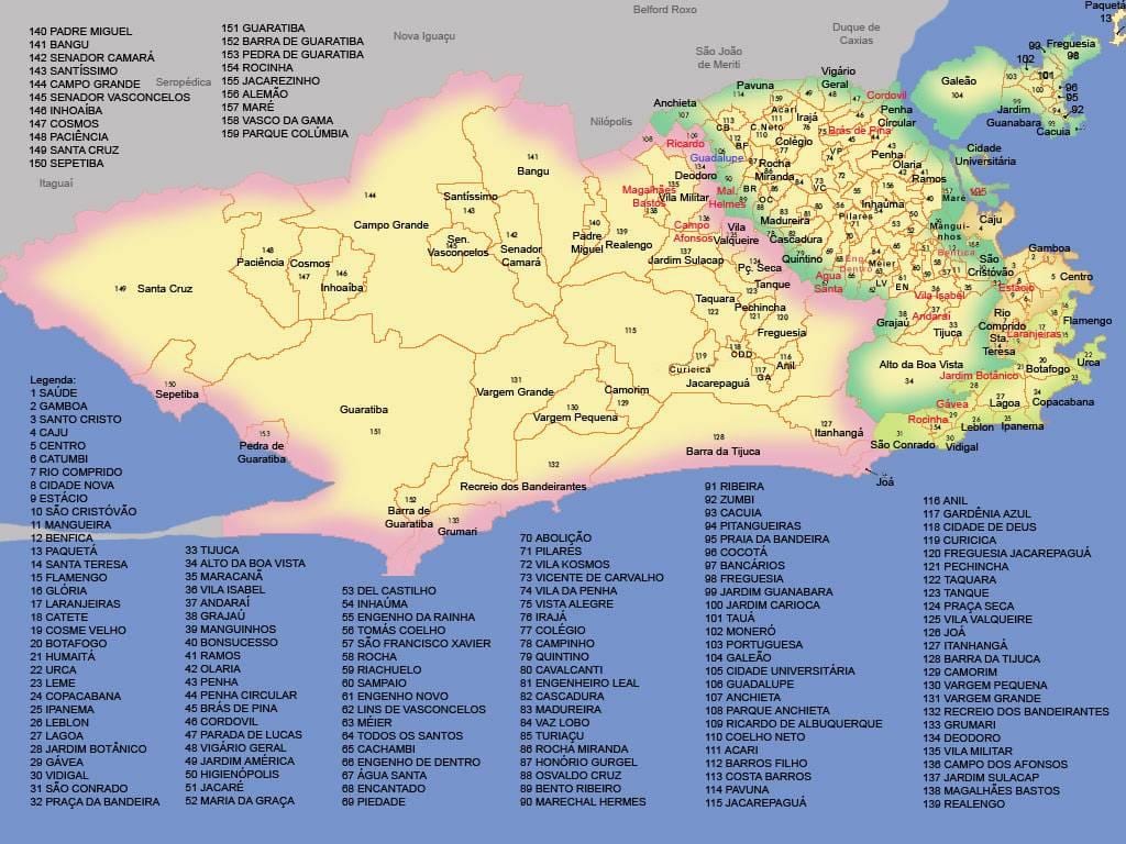 Rio de Janeiro Belediye harita