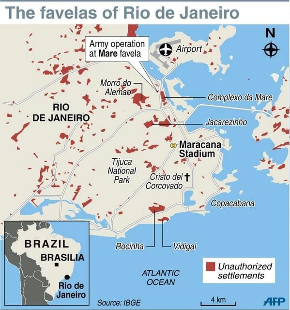 favela Rio de Janeiro haritası