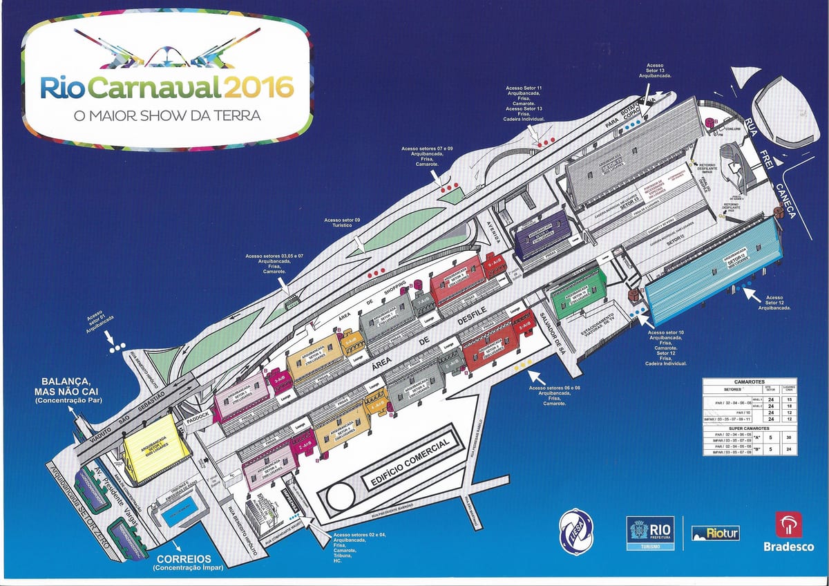 Rio Karnavalı haritası