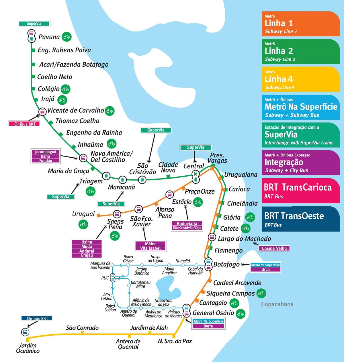 metro Rio de Janeiro haritası