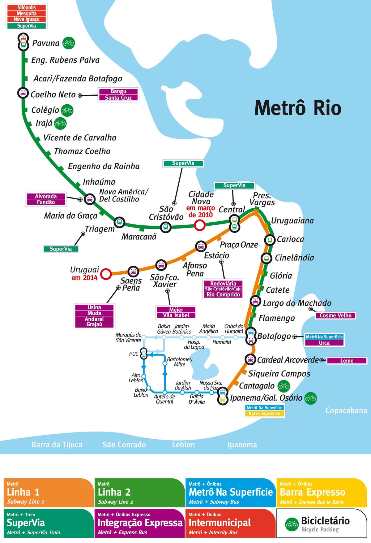 harita metro Rio de Janeiro