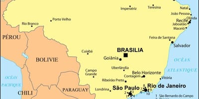 Brezilya haritası Rio de Janeiro gösteriliyor