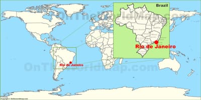 Rio de Janeiro, Brezilya dünya haritası